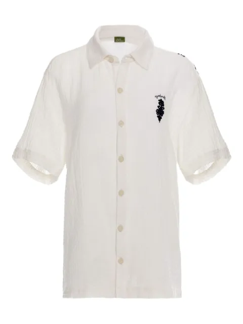 Agua Bendita Jack floral-embroidered shirt