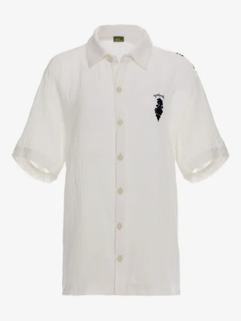 Agua Bendita Jack floral-embroidered shirt