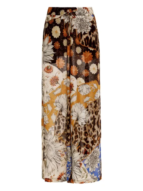 Agua Bendita Winter floral-leopard print trousers