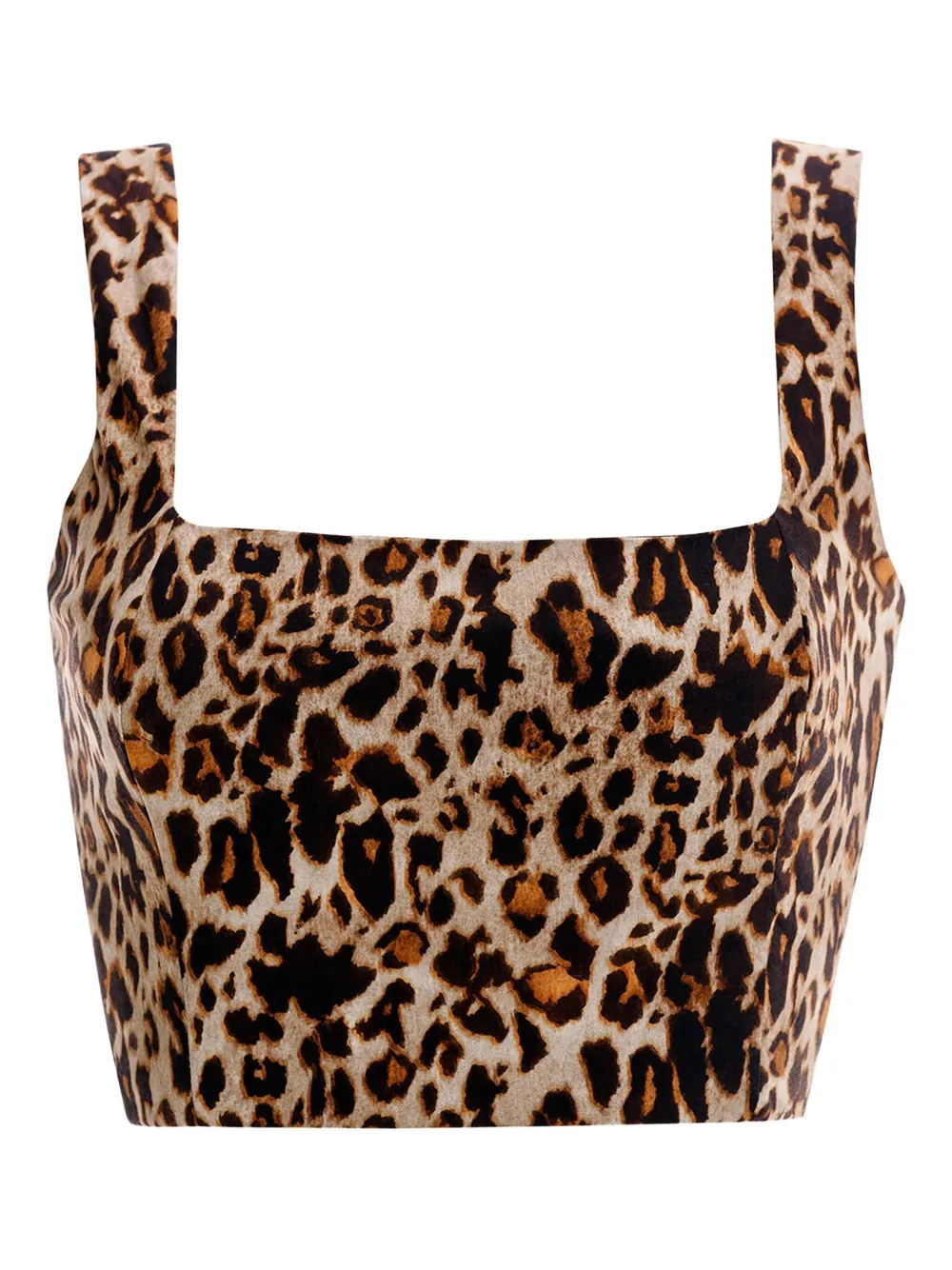 Agua Bendita Leopard-print Top In Brown