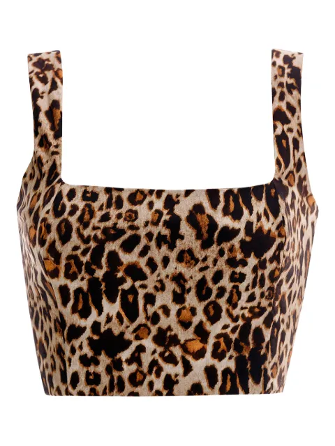 Agua Bendita leopard-print top