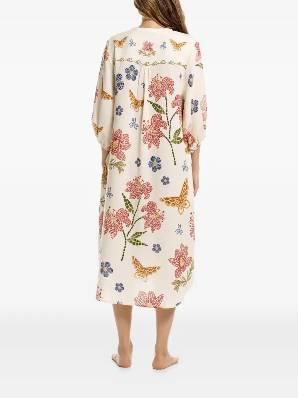 beach wear floral dresses Midi Dress Orange Pattern Seasoul Beachwear USA Woven Plunging neckline Sleeveless Maxi Material Mini Dress Floral Beach Wear