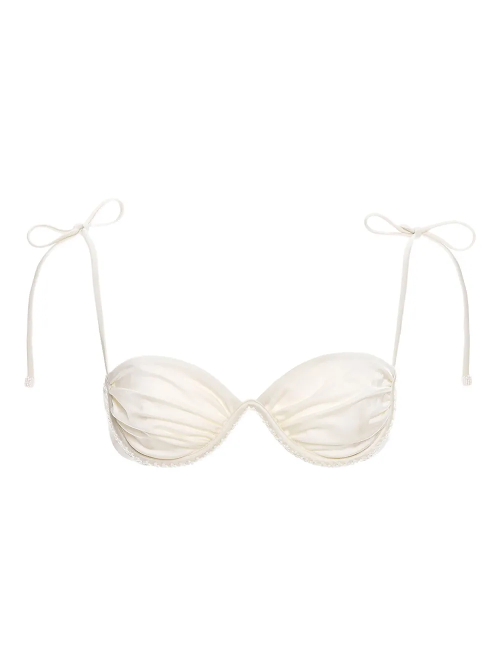 Agua Bendita Top bikini con decorazione - Bianco