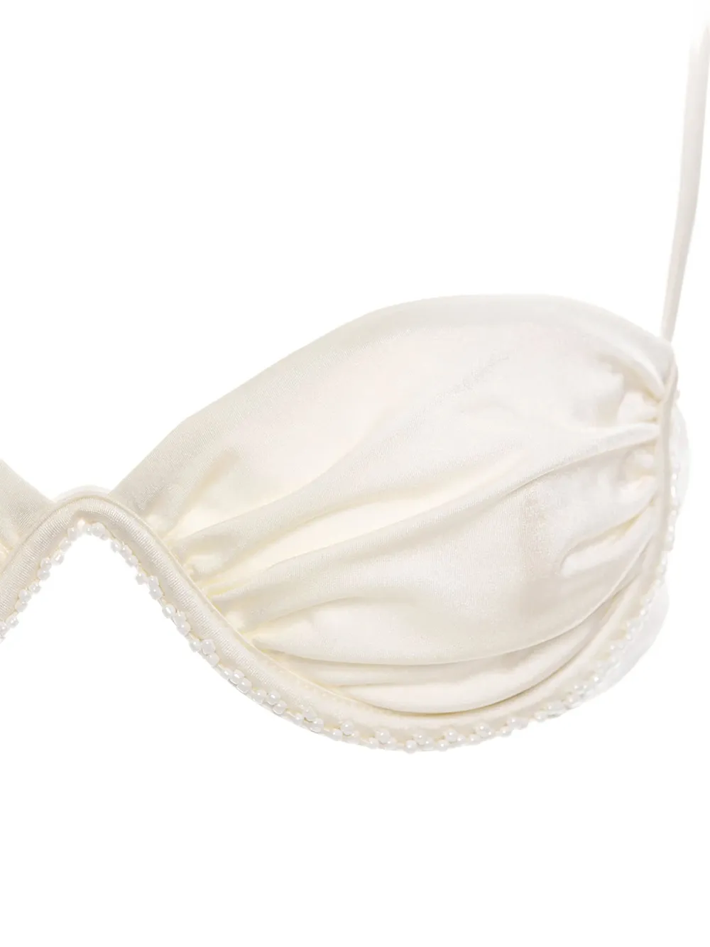 Agua Bendita pearl-embellished tie-detail bikini top | Bikinis | Image 2