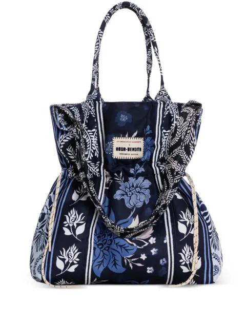 Agua Bendita Batik floral tote bag