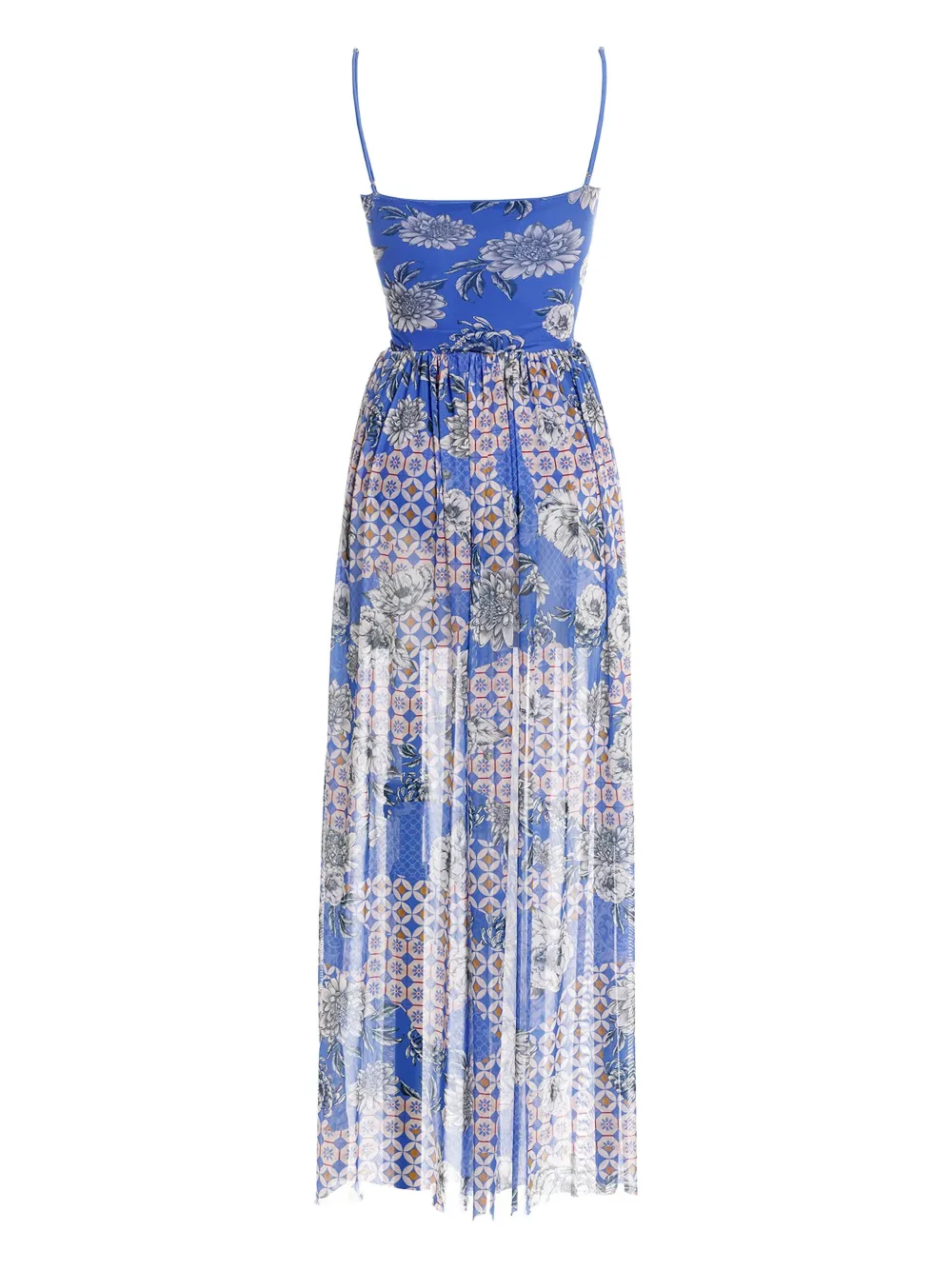 Agua Bendita Meeg Quilt Maxi Dress In Blue