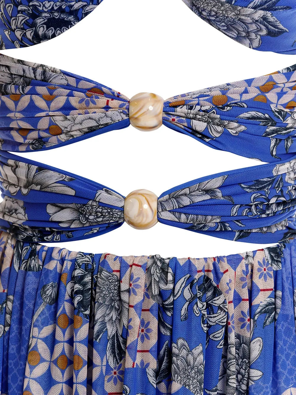 Agua Bendita Meeg Quilt Maxi Dress In Blue