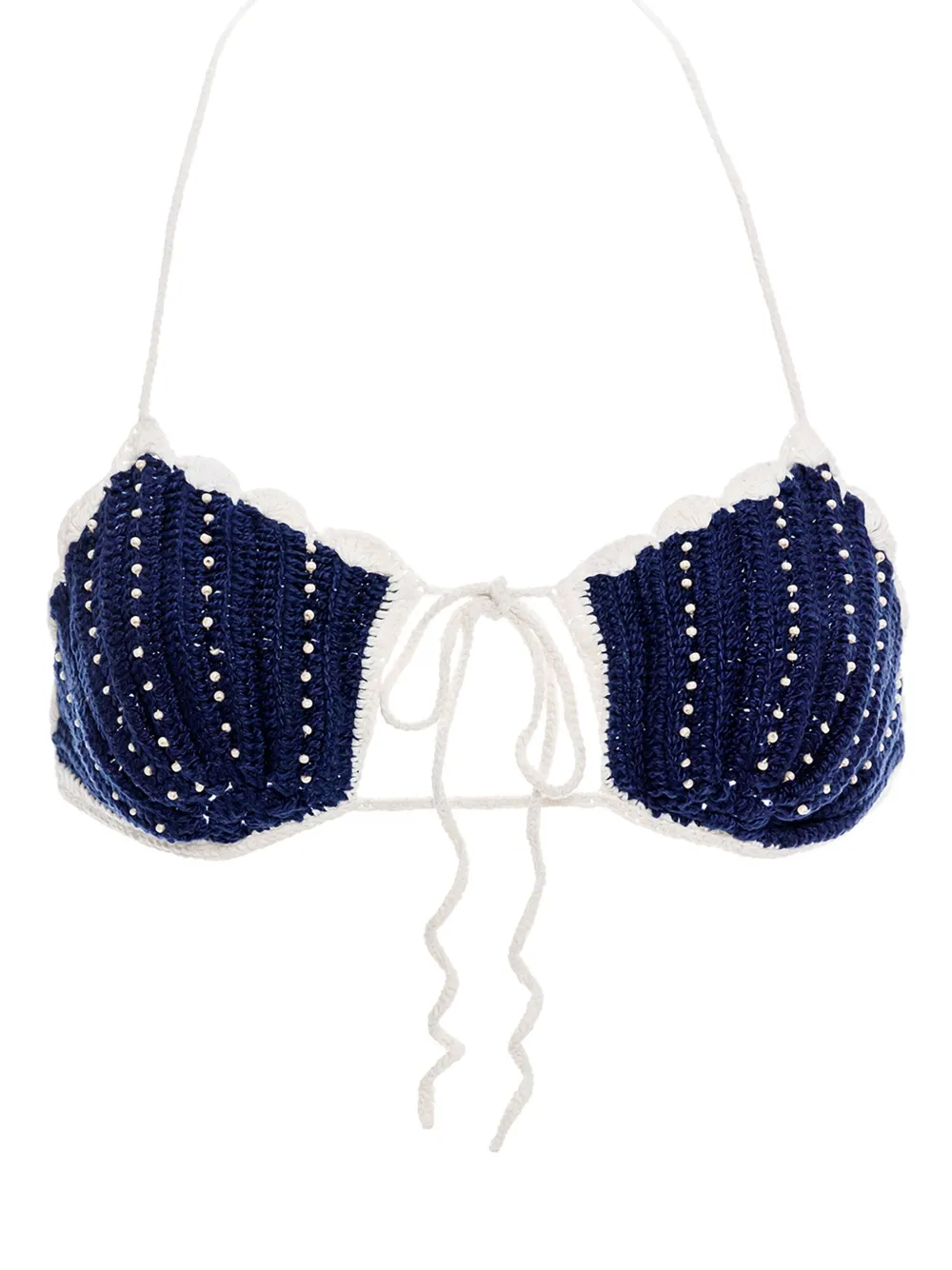 Agua Bendita Catina beaded crochet top