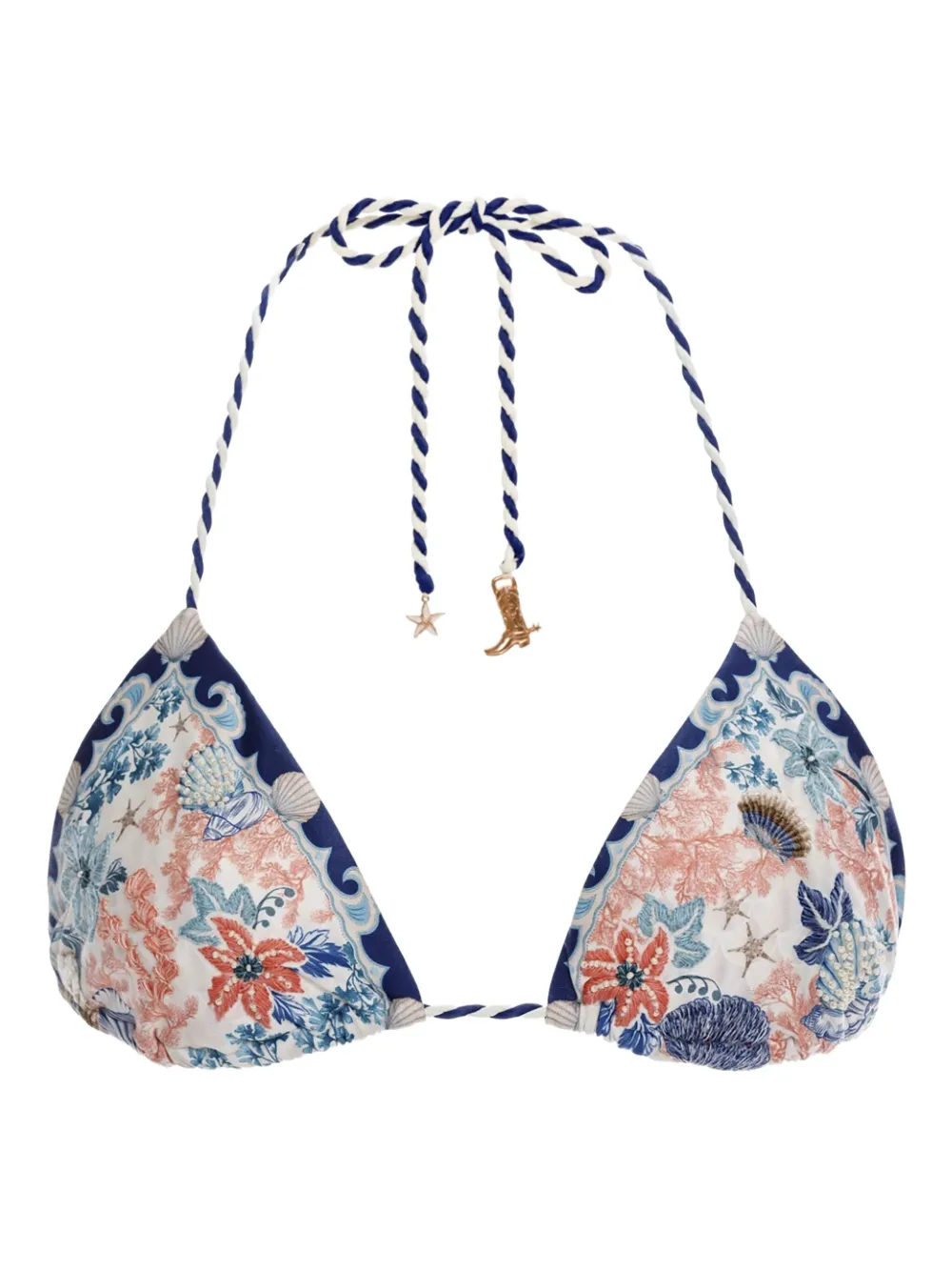 Agua Bendita Floral-print Bikini Top In Multi