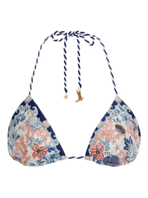 Agua Bendita floral-print bikini top