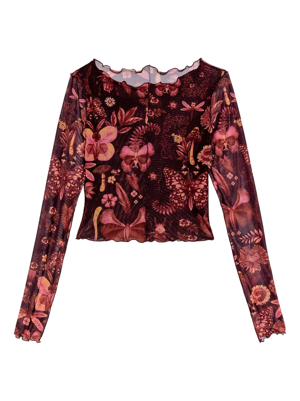 Agua Bendita Liana Ámbar Mesh Top In Red