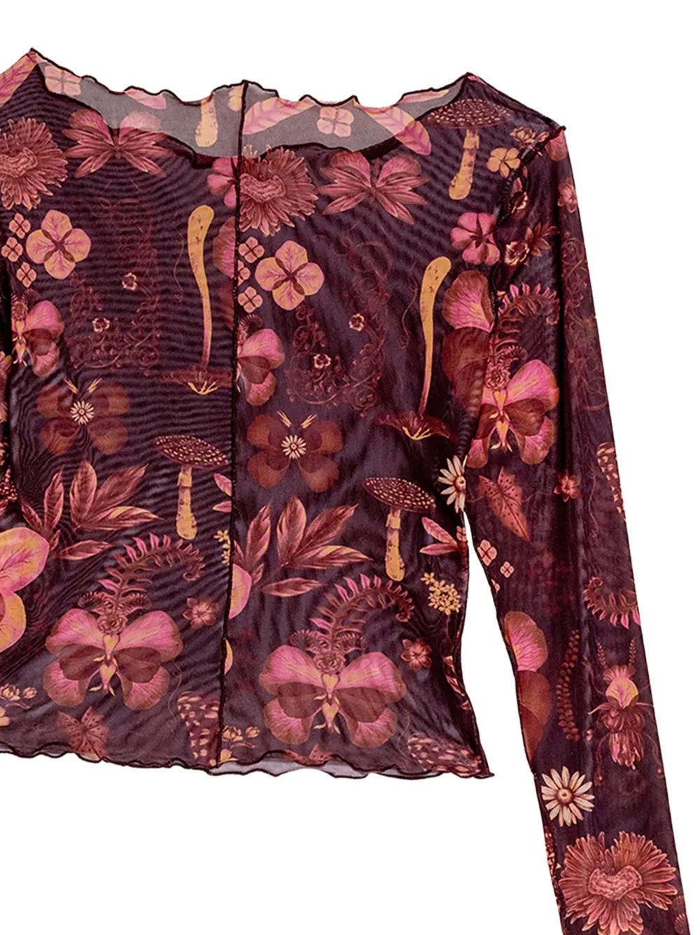 Agua Bendita Liana Ámbar Mesh Top In Red
