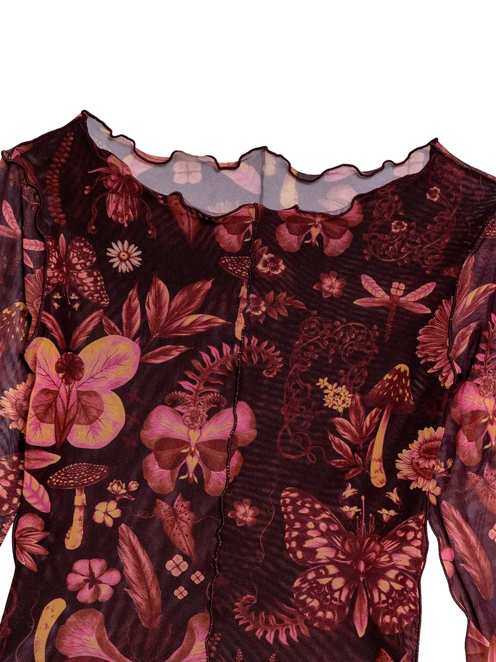 Agua Bendita Liana Ámbar Mesh Top In Red