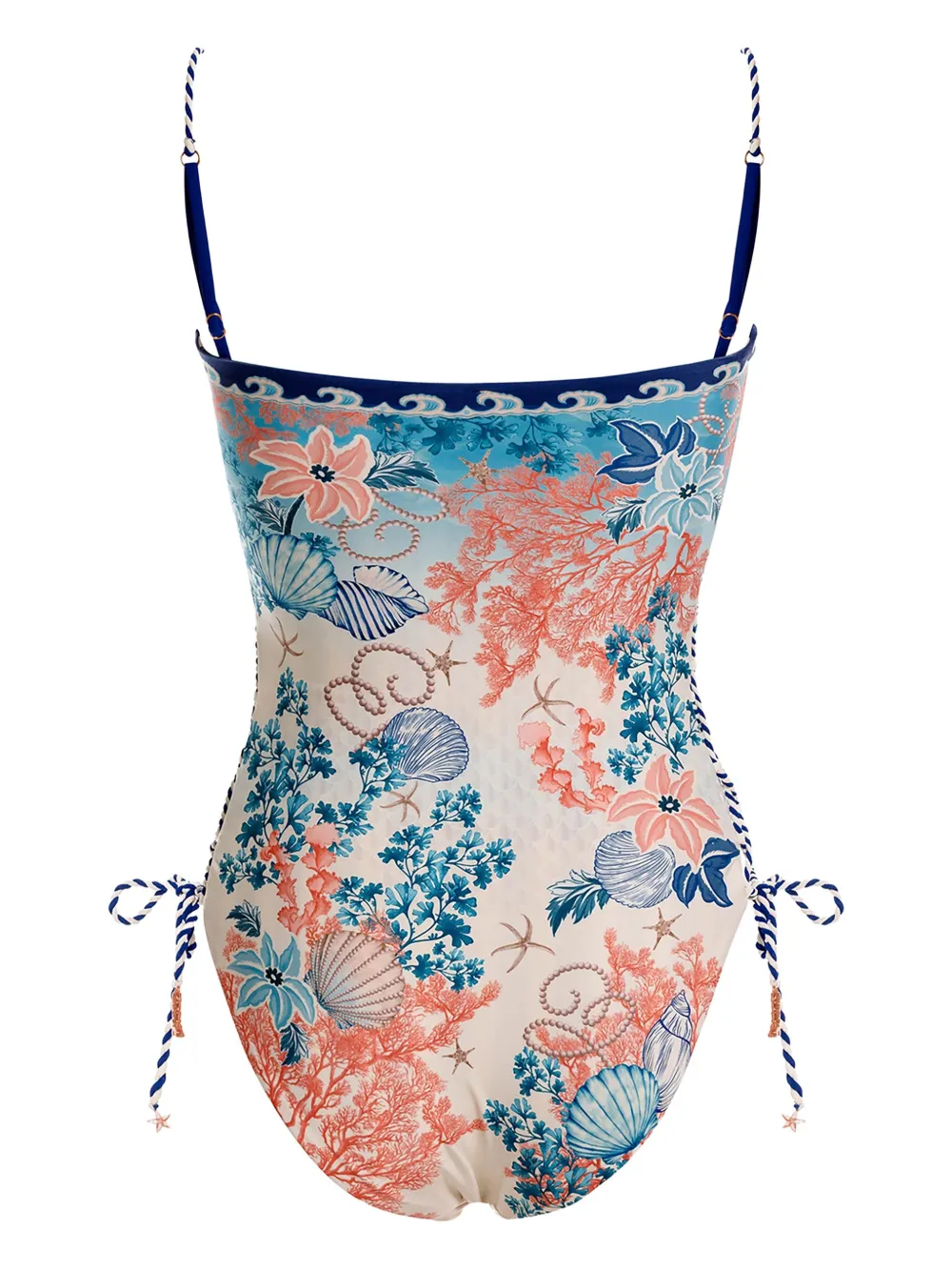 Agua Bendita Sea-print Swimsuit In Multi