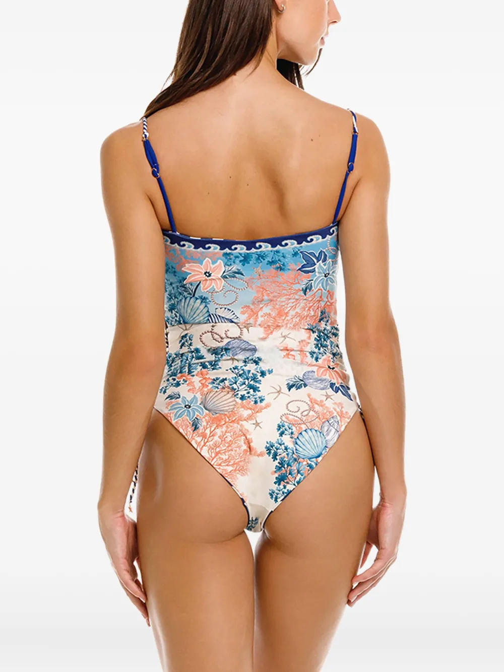 Agua Bendita Sea-print Swimsuit In Multi