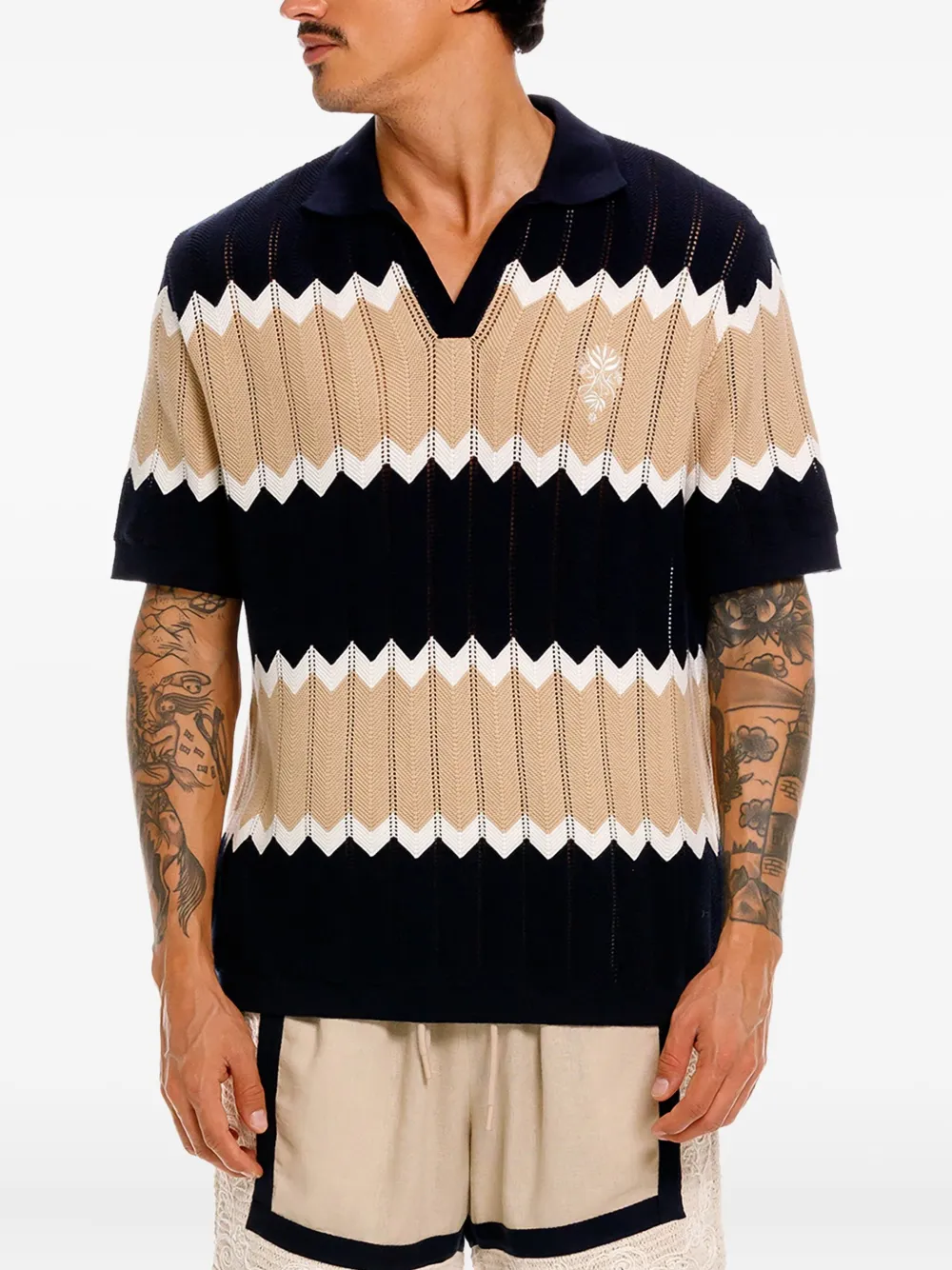 Agua Bendita Aron Batik poloshirt - Zwart