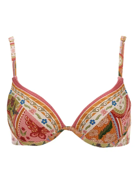 Agua Bendita floral-print high-waisted bikini top