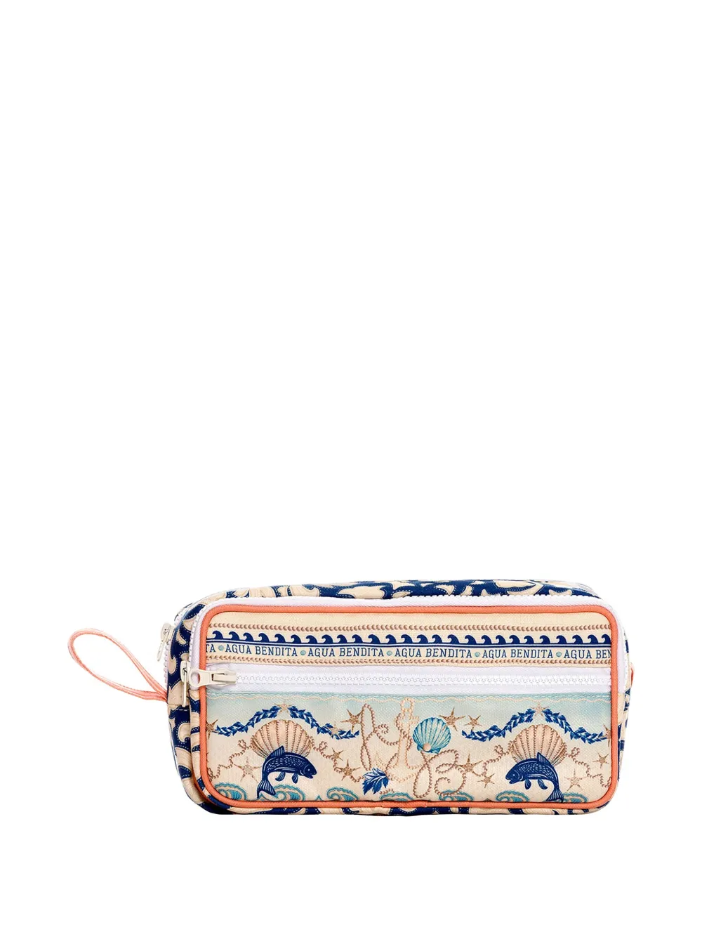 Agua Bendita Sea-life Print Make Up Bag In Blue