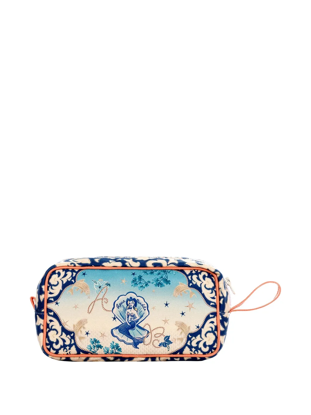 Agua Bendita Sea-life Print Make Up Bag In Blue