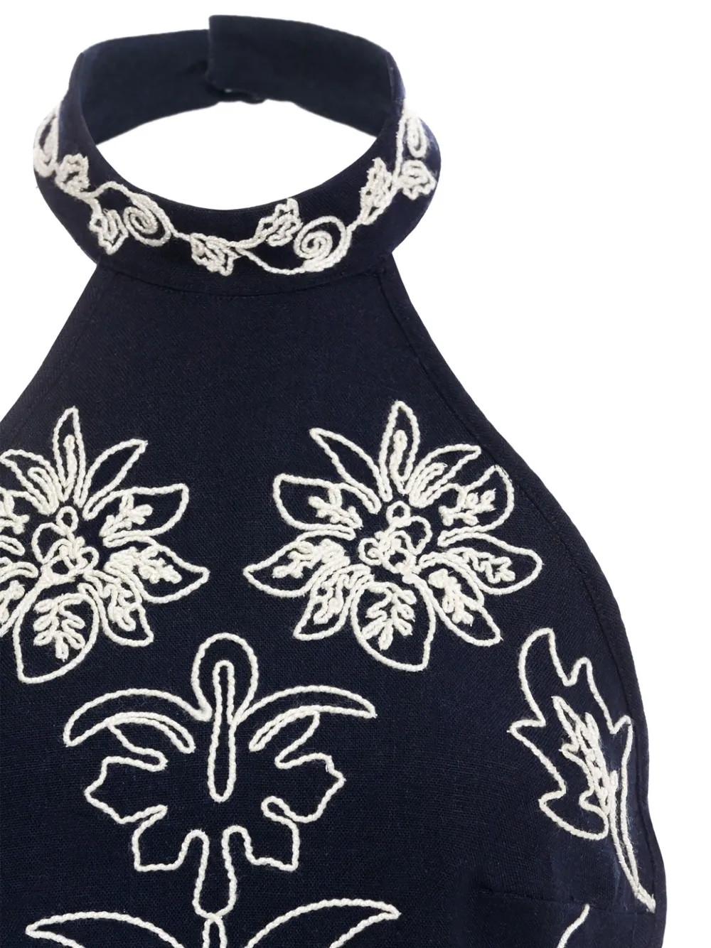 Agua Bendita Elay Embroidered Halter-neck Top In Blue