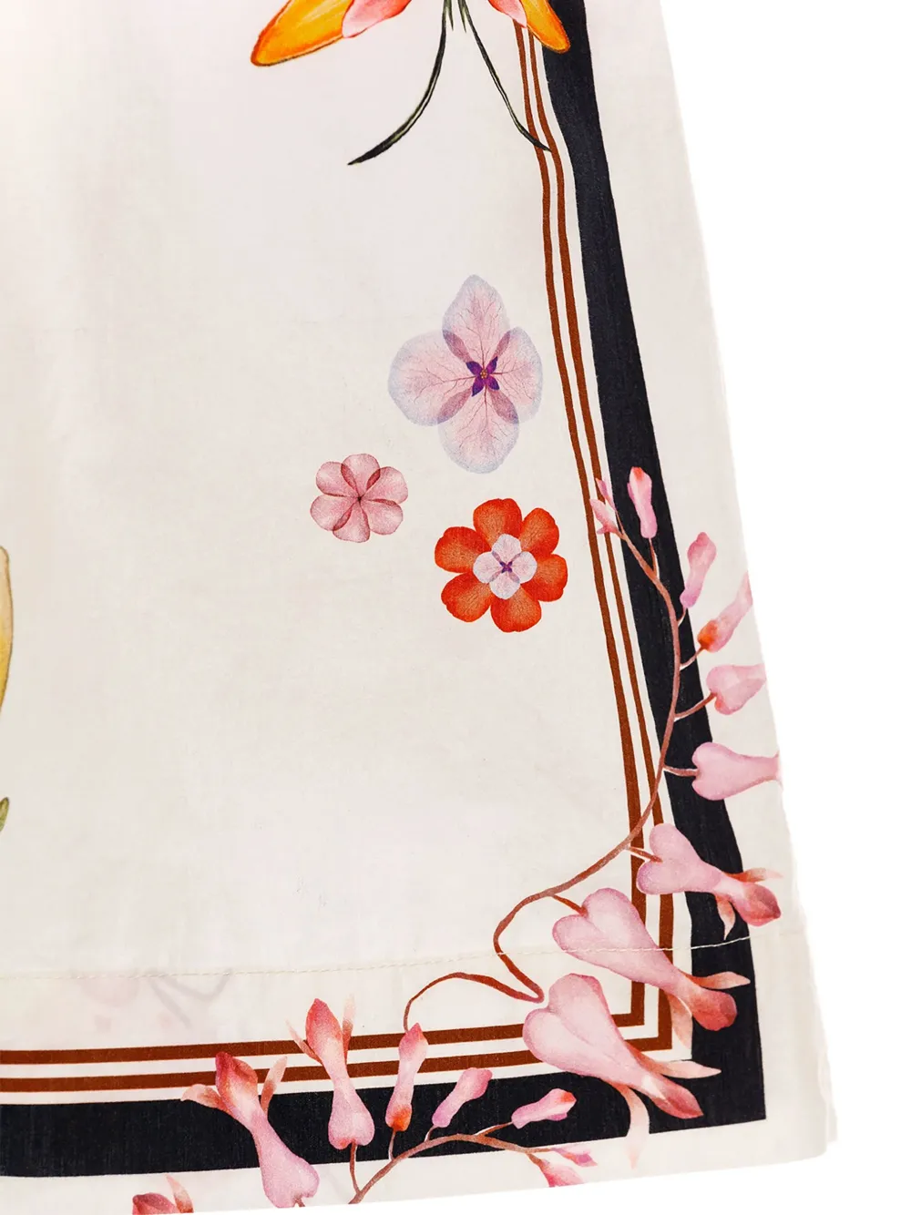 Agua Bendita Floral-print Side-stripe Shorts In White