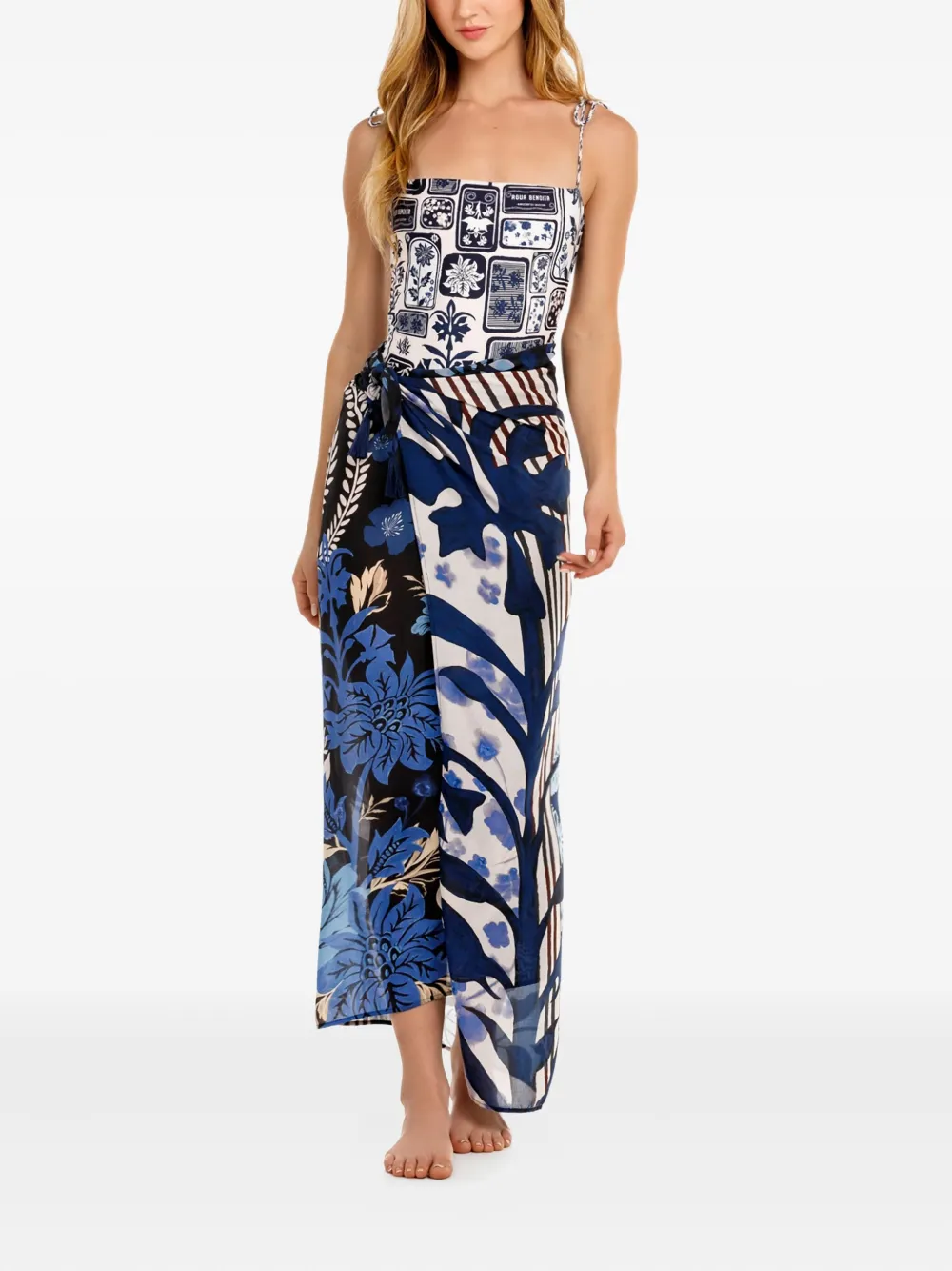 Agua Bendita Marine floral-print sarong | Beach Cover-Ups | Image 2