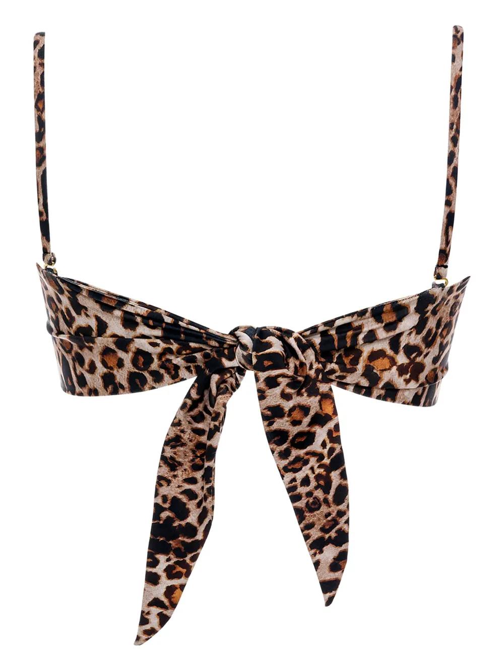 Agua Bendita Patchwork Knot-front Bikini Top In Multi