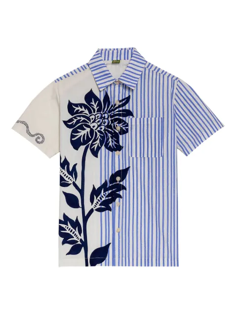 Agua Bendita Jack floral-print striped shirt