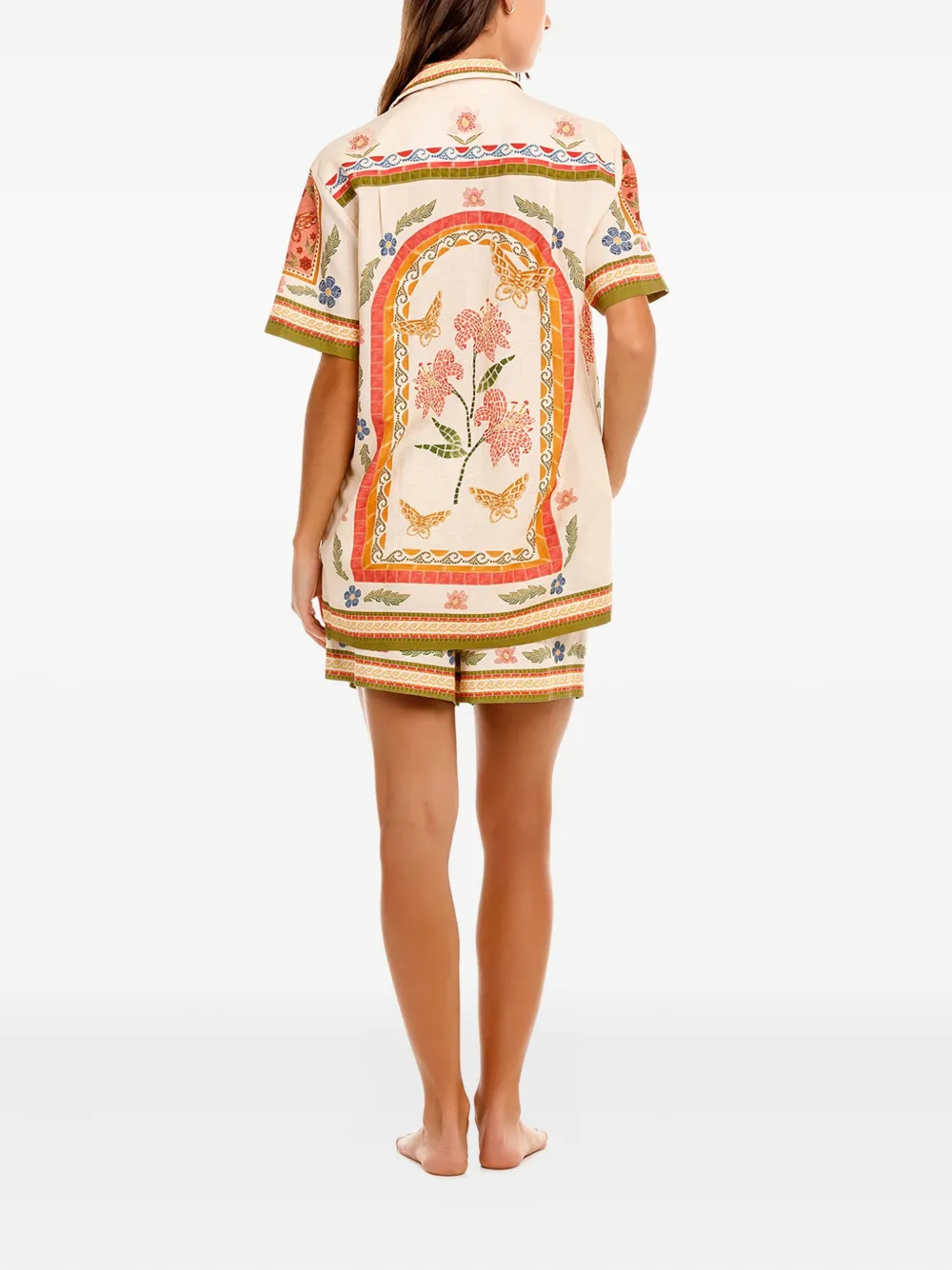 Agua Bendita Watts shorts met bloemenprint Beige