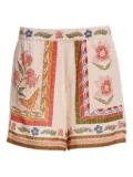 Agua Bendita Watts floral mosaic shorts - Neutrals