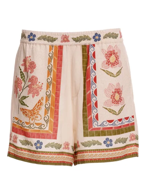 Agua Bendita Watts floral mosaic shorts