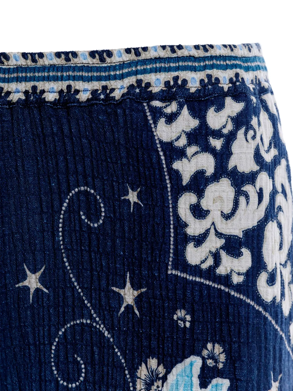 Agua Bendita Malaga shorts met elastische taille en bloemenprint Blauw