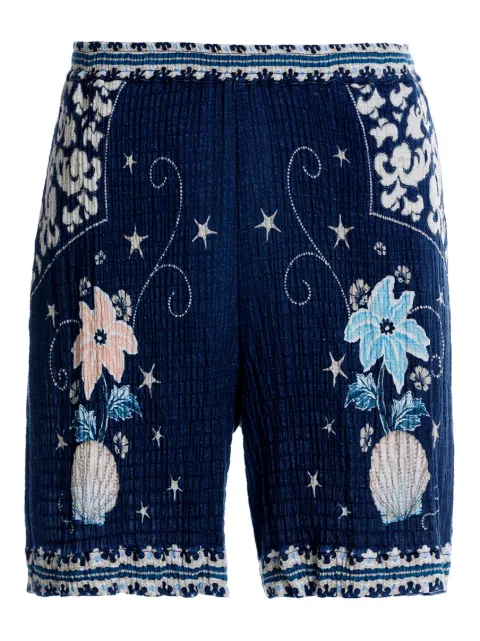 Agua Bendita Malaga floral-print elastic-waist shorts