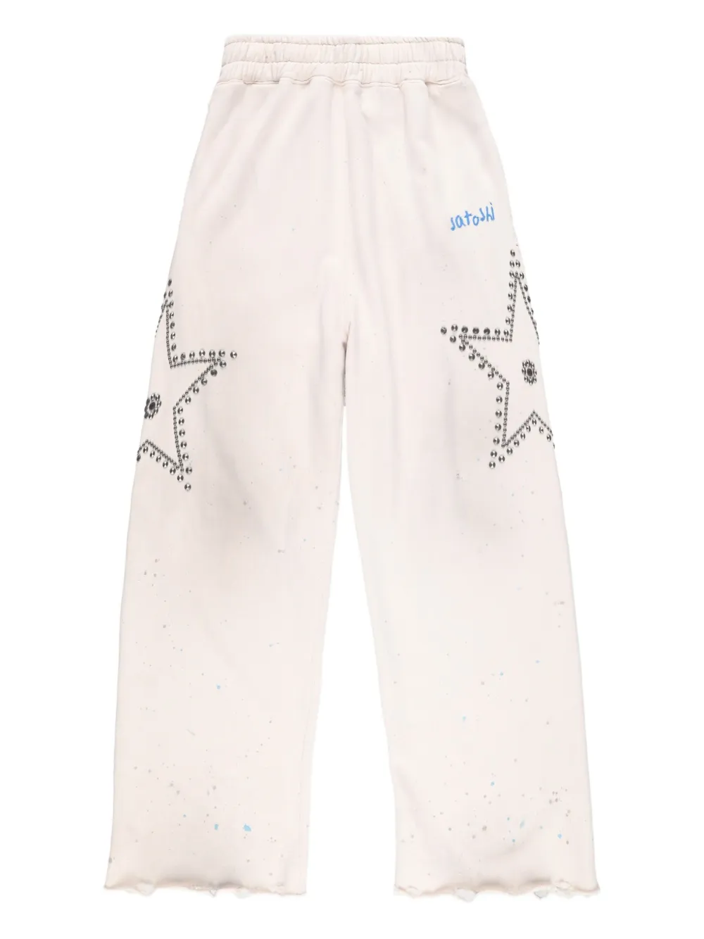 SATOSHI NAKAMOTO star-studded track pants | Neutrals | Image 1