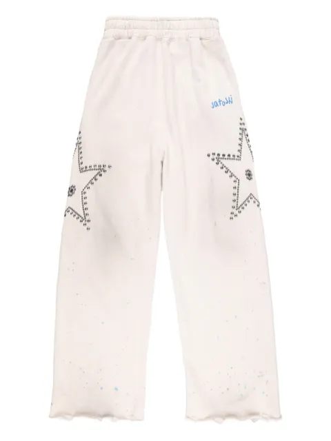 SATOSHI NAKAMOTO star-studded track pants