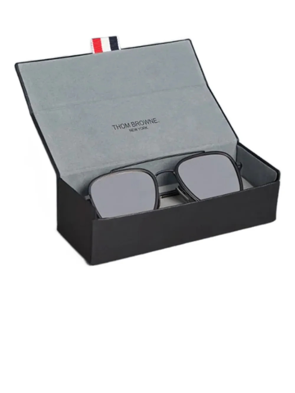 Thom Browne Eyewear Zonnebril met vierkant montuur Zwart