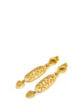 CHANEL Pre-Owned 1995 Gold Plated CC Mini Heart Swing Clip On Earrings costume earrings