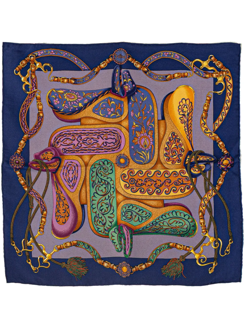 Hermès Pre-Owned 20th Century Carres Volants Silk Scarf scarves - ブルー Hermès Pre-Owned 20th Century Carres Volants Silk Scarf scarves - ブルー