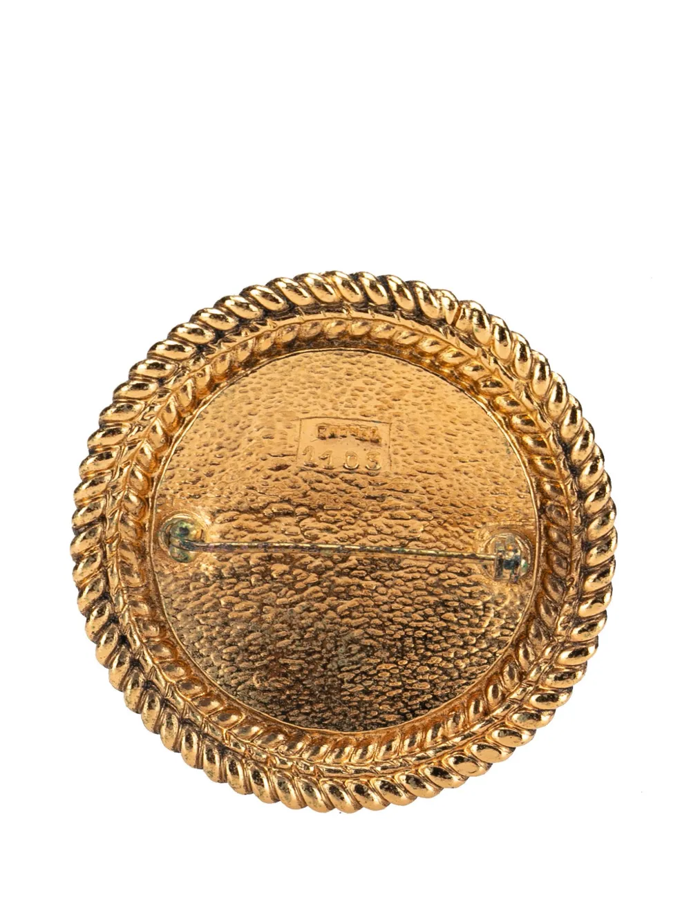 CHANEL Pre-Owned 1950-1970 Gold Plated Byzantine and Cabochons Pin Brooch costume brooch | Image 2