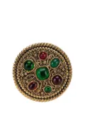 CHANEL Pre-Owned 1950-1970 Gold Plated Byzantine and Cabochons Pin Brooch costume brooch