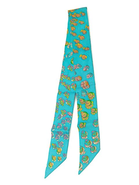 Hermès Pre-Owned 20th Century Fish Motif Twilly Seidenschal