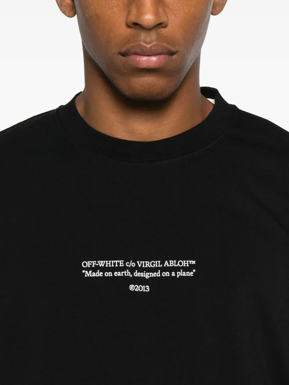 Off-white Established 2013-print Cotton T-shirt In Black