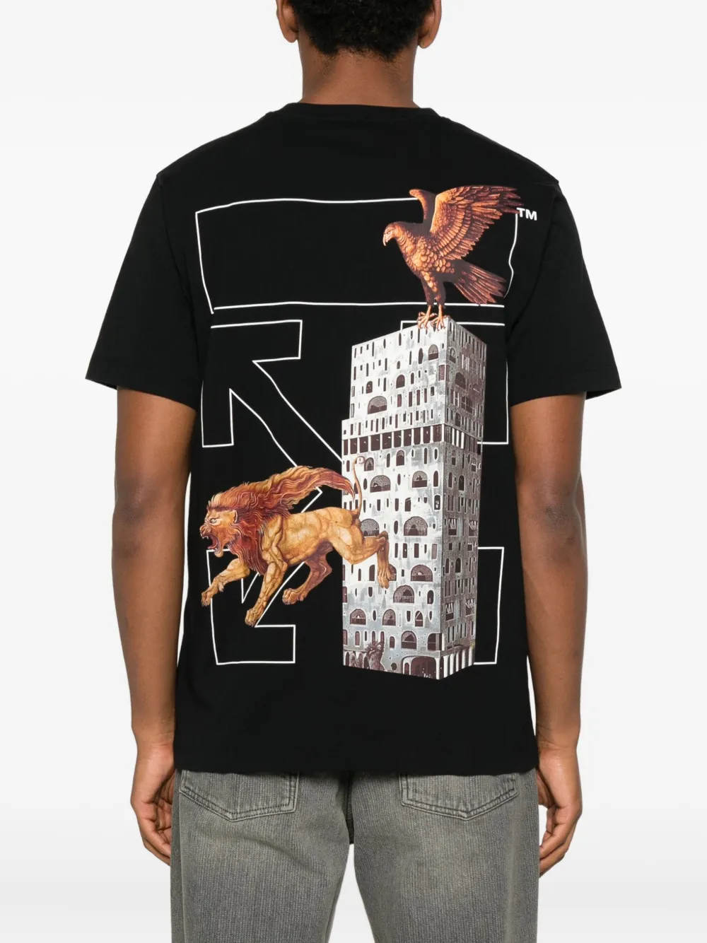 Off-White T-shirt met print Zwart