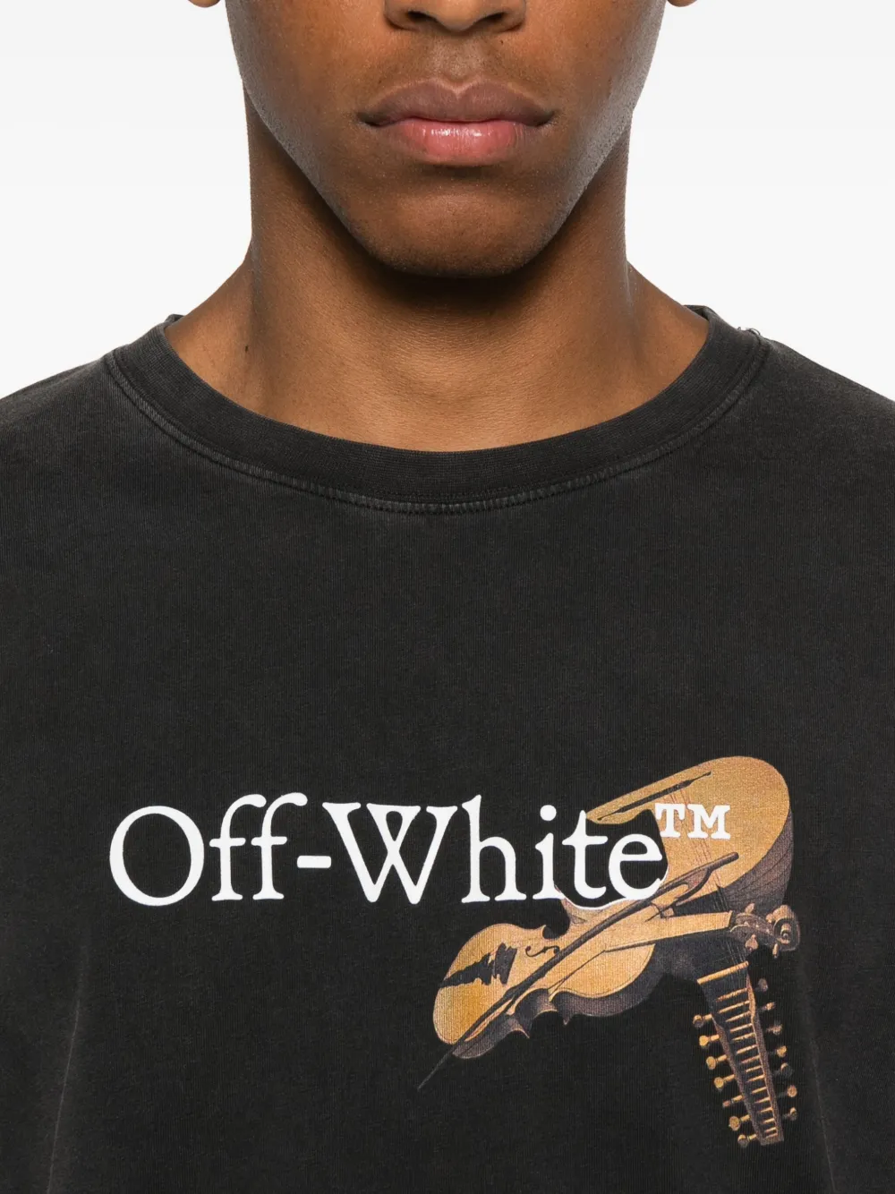 Off-white Logo-print Graphic T-shirt In Black