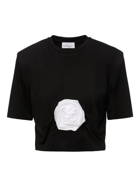 Ana Radu rose-embellished cropped top