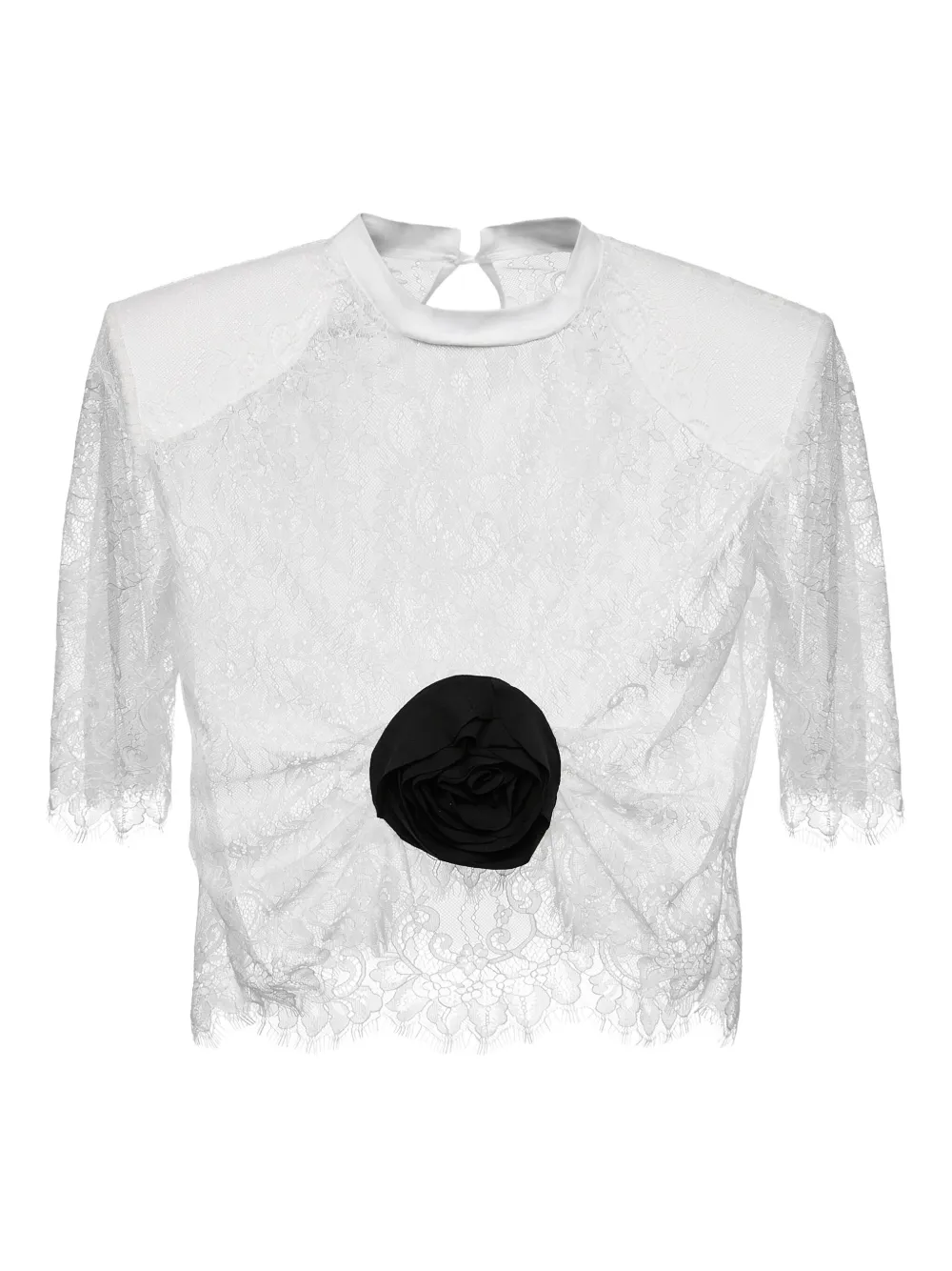 Ana Radu rose-embellished lace top | White | Image 1
