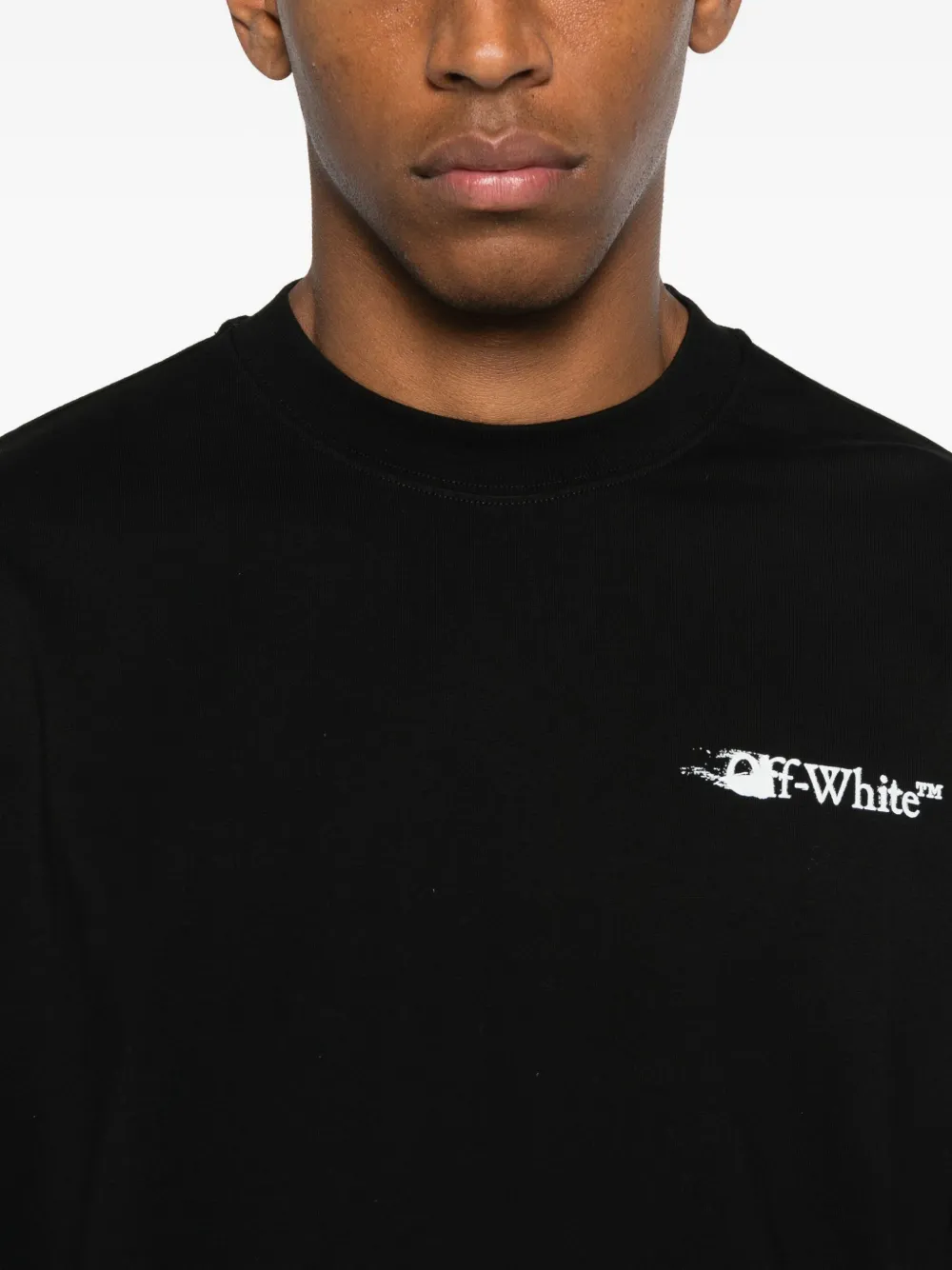 Off-white Airport Tape Long-sleeved T-shirt In Black