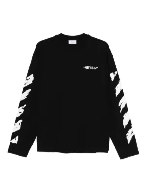 OFF-WHITEオフホワイト　ロングスリーブグラフィック Tシャツ　ブラック DRIPPING ARROWS L/S TEE WHITE BLACK ロンT 長袖Tシャツ|OFF