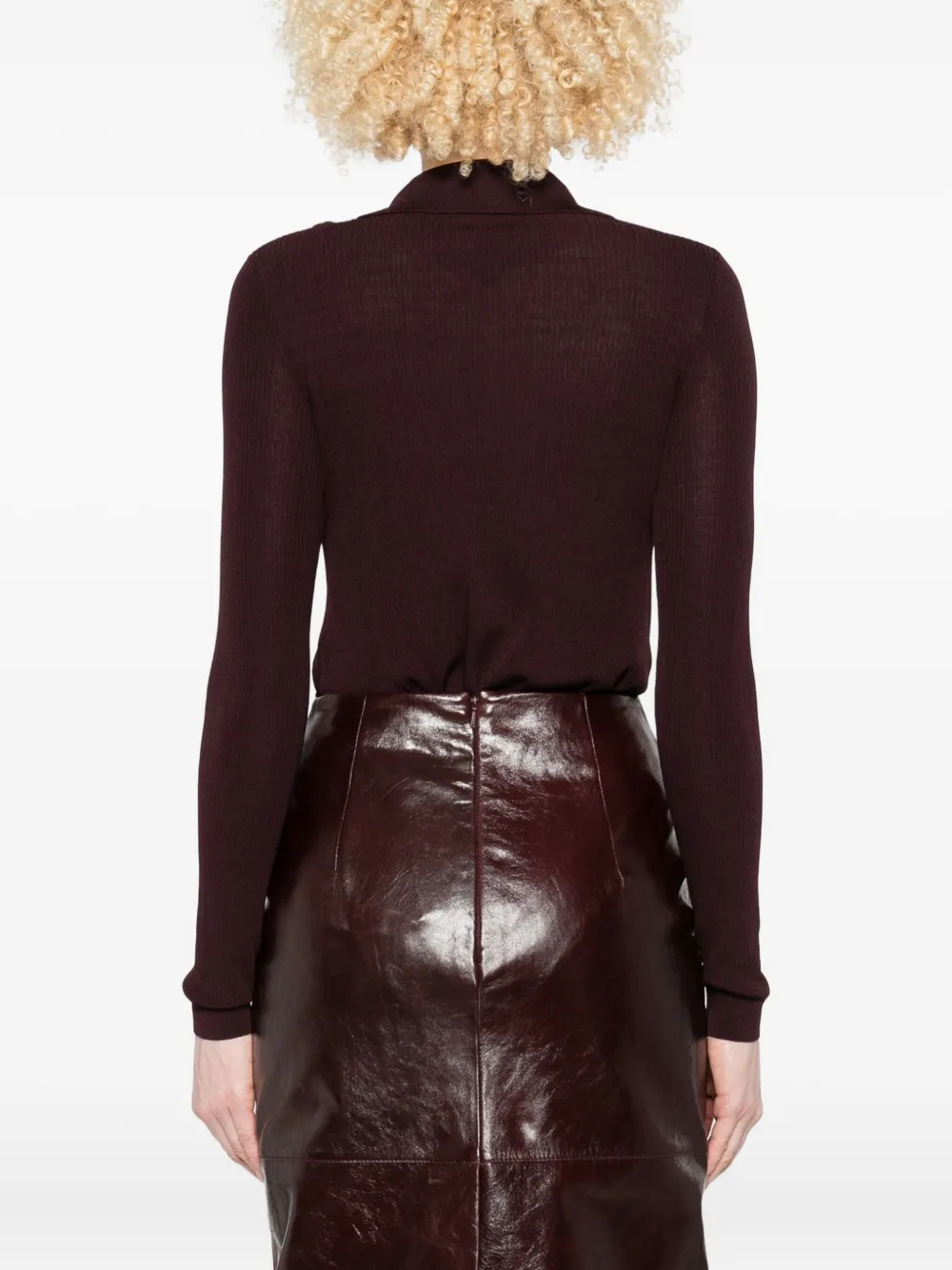 Elisabetta Franchi Wrap Ribbed Bodysuit In Red