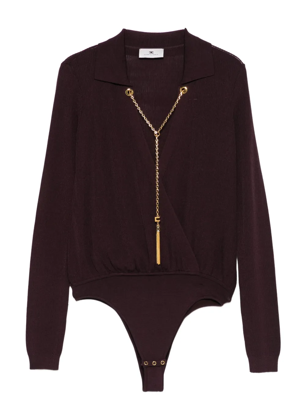 Elisabetta Franchi wrap ribbed bodysuit | Red | Image 1
